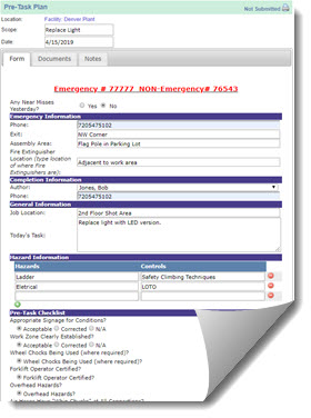 Pre-Task Plan Software