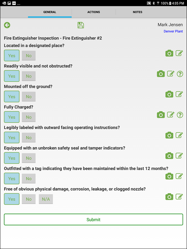 Fire Extinguisher Barcode Inspection Software