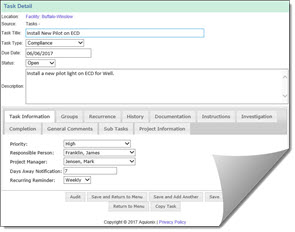 Compliance Task Tracking Software